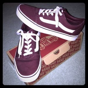 VANS Ward Low Canvas Sneakers, BURGUNDY Wine color